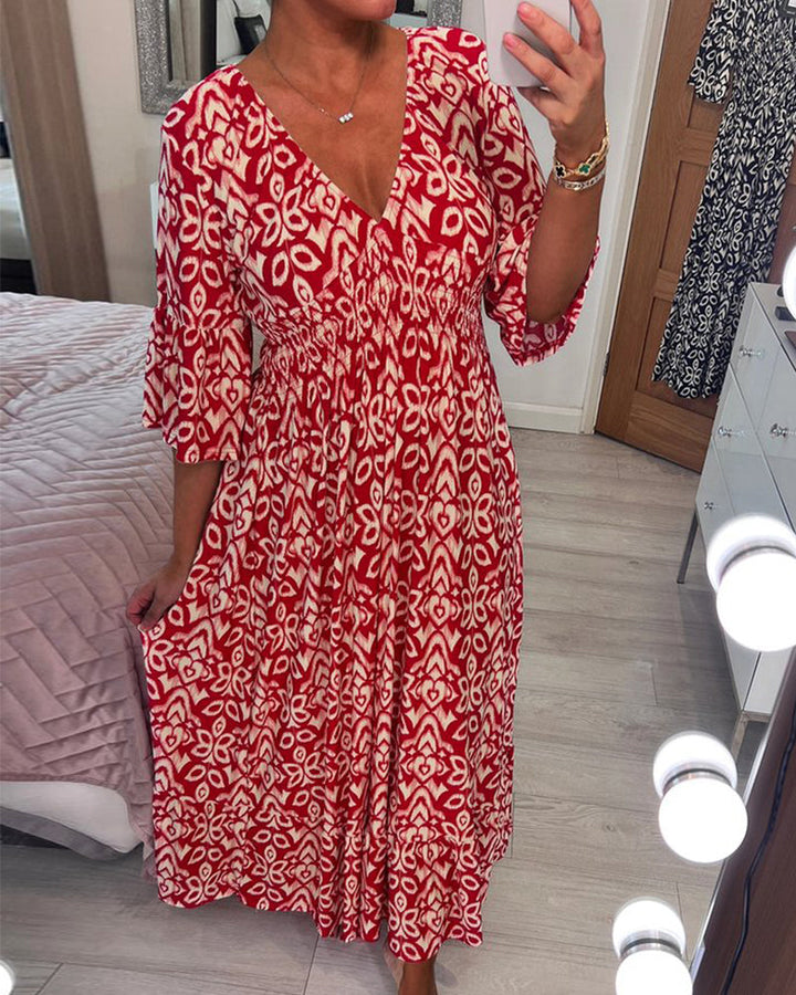 Élina™ | Robe Maxi Chic avec Motif Élégant