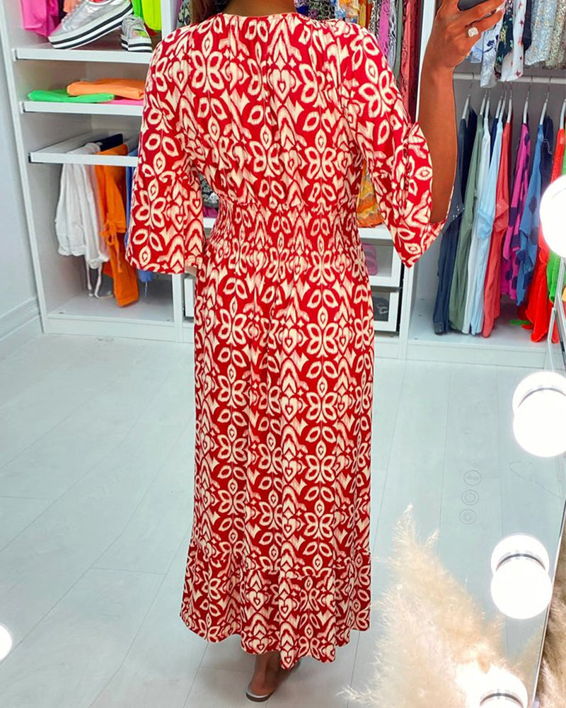 Élina™ | Robe Maxi Chic avec Motif Élégant