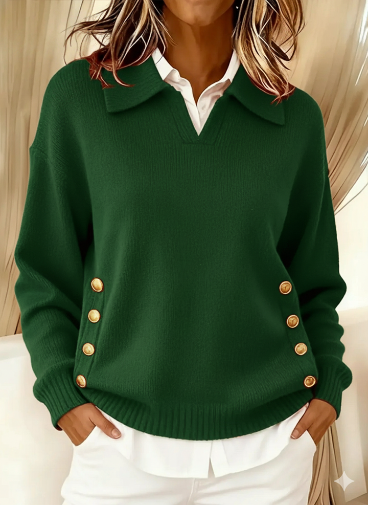 Erminia | Pull à Col Polo et Boutons