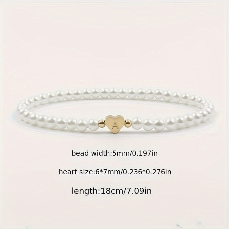 Bracelet Chic avec Initiale en Forme de Cœur (A–Z)