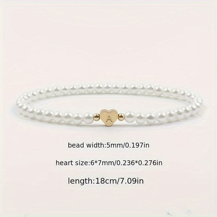 Bracelet Chic avec Initiale en Forme de Cœur (A–Z)