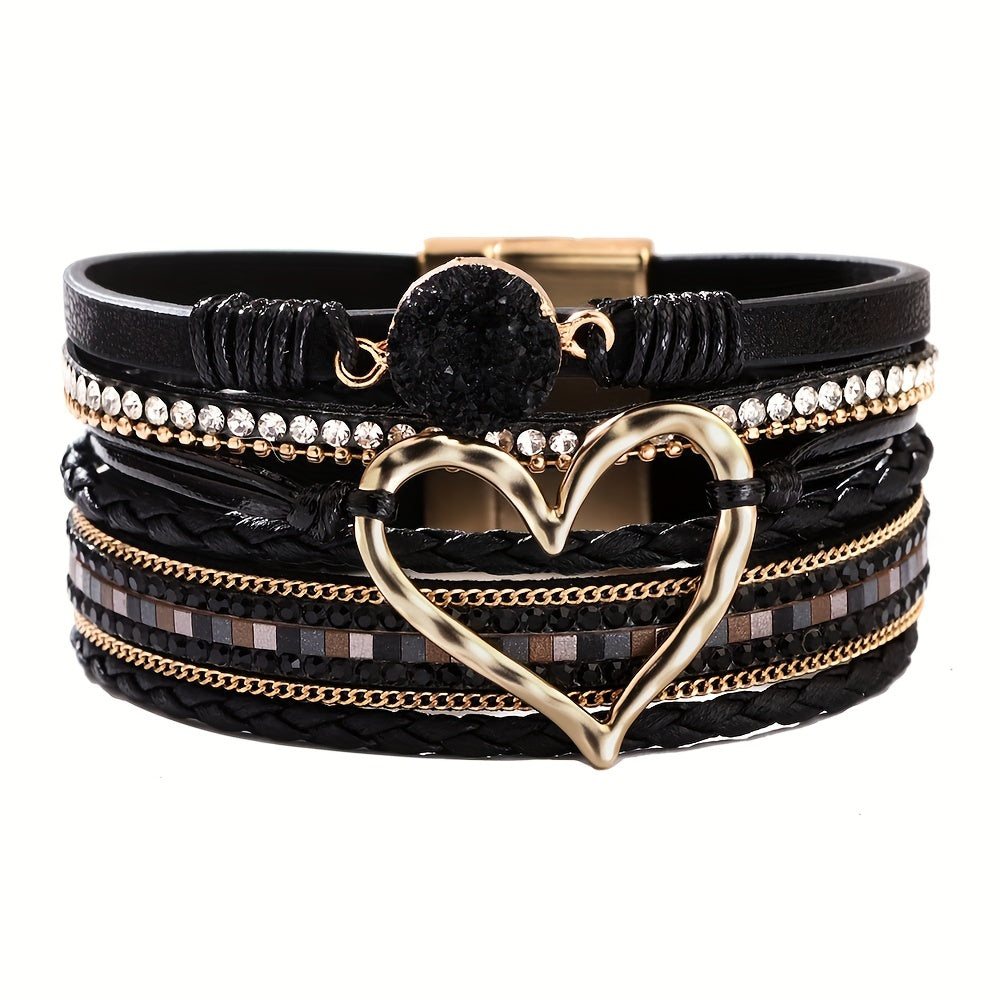 Bracelet en Cuir Multicouche Boho
