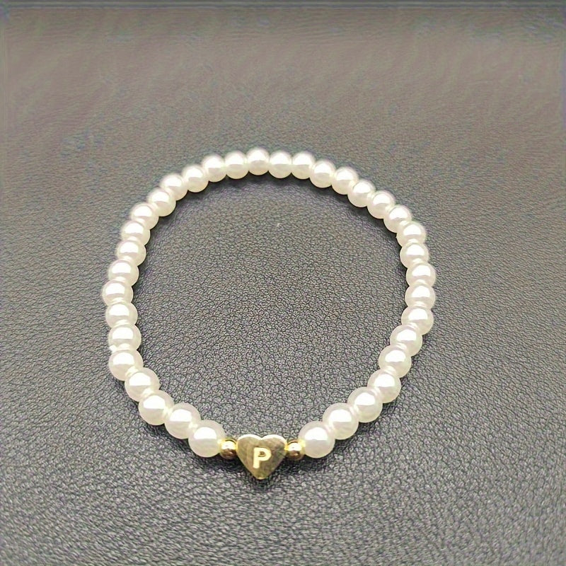 Bracelet Chic avec Initiale en Forme de Cœur (A–Z)