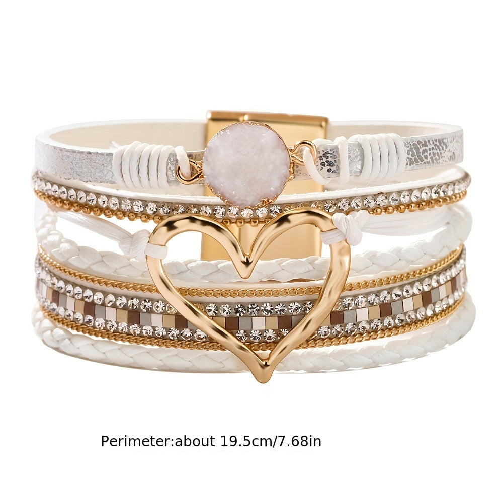 Bracelet en Cuir Multicouche Boho