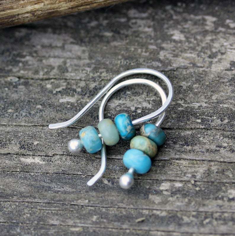 Boucles d'oreilles rétro en turquoise