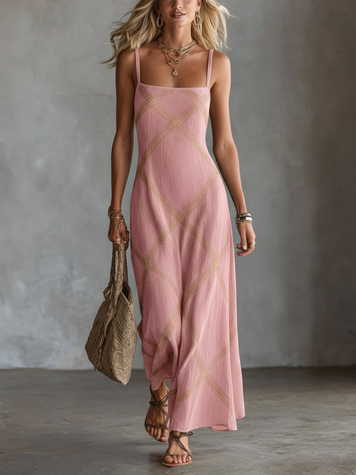 Vittoria – Robe Géométrique Noir Chameau