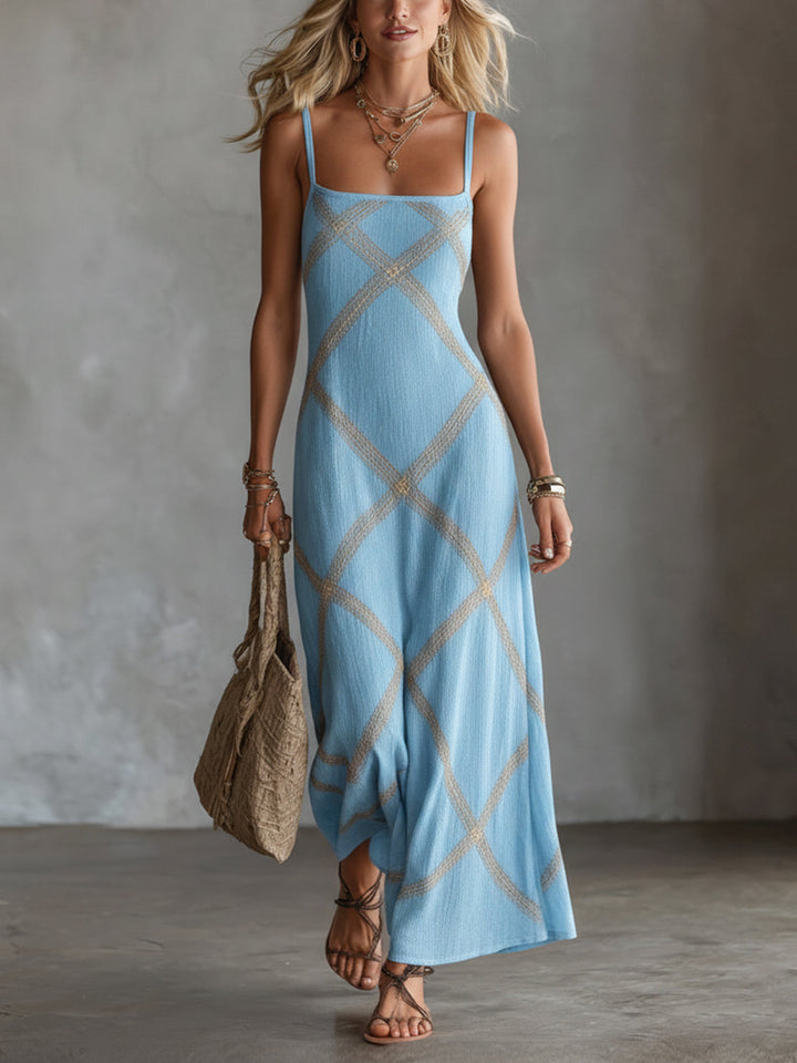 Vittoria – Robe Géométrique Noir Chameau