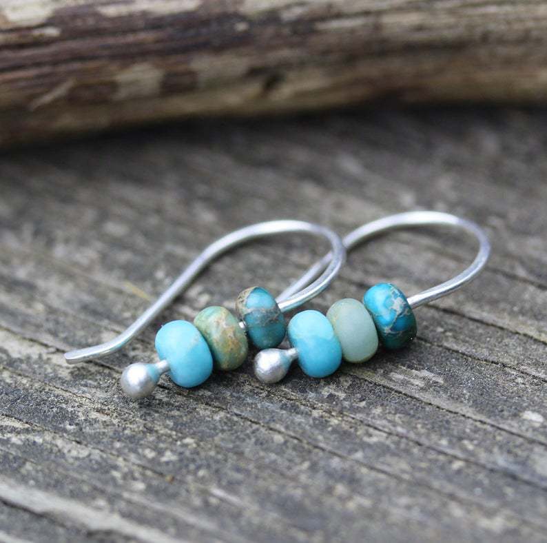 Boucles d'oreilles rétro en turquoise