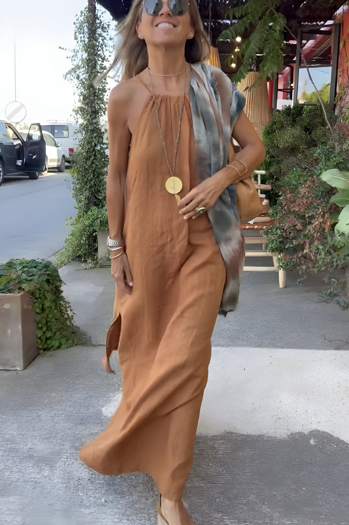 Elina™ | Robe Halter Légère en Coton Mélangé