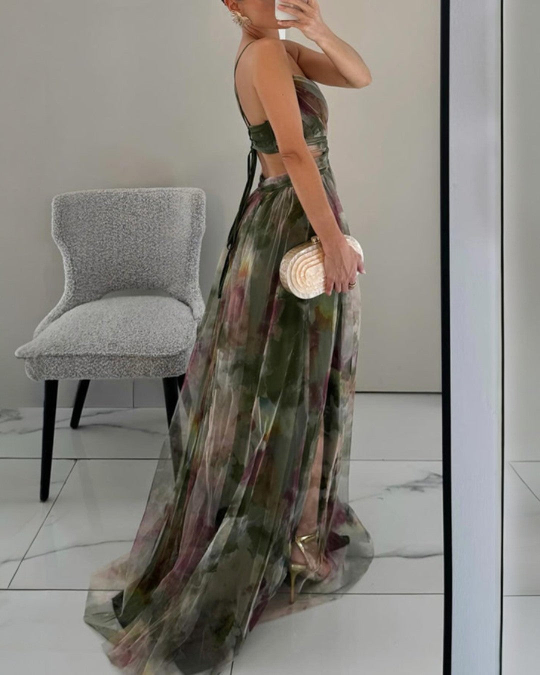 Claudia|™ Robe longue enchanteur avec imprimé floral