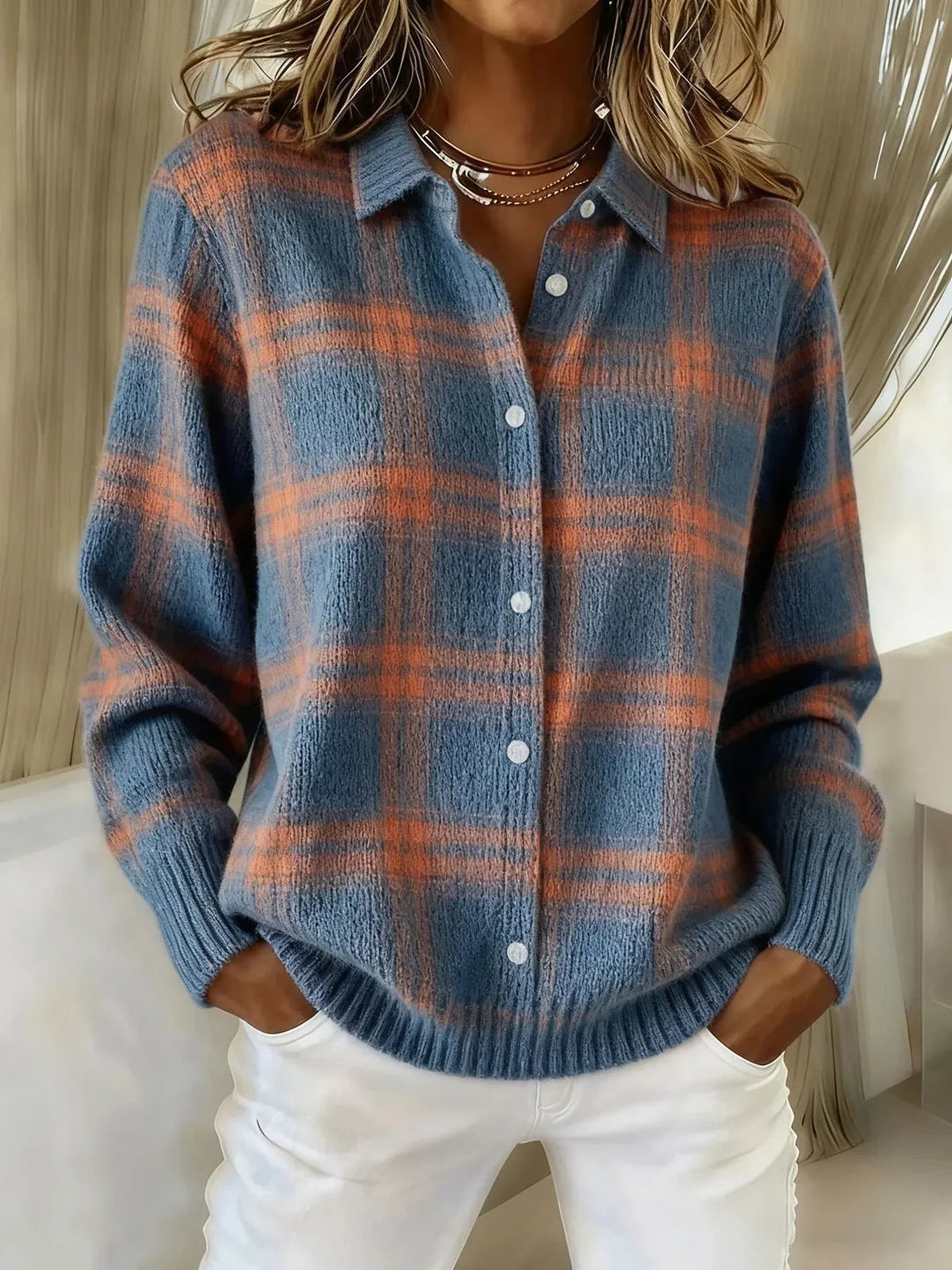 Candida | Cardigan à Carreaux