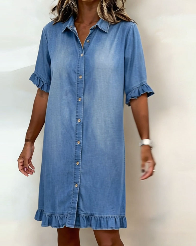 Maria | Robe en Denim Confortable avec Plis Élévateurs