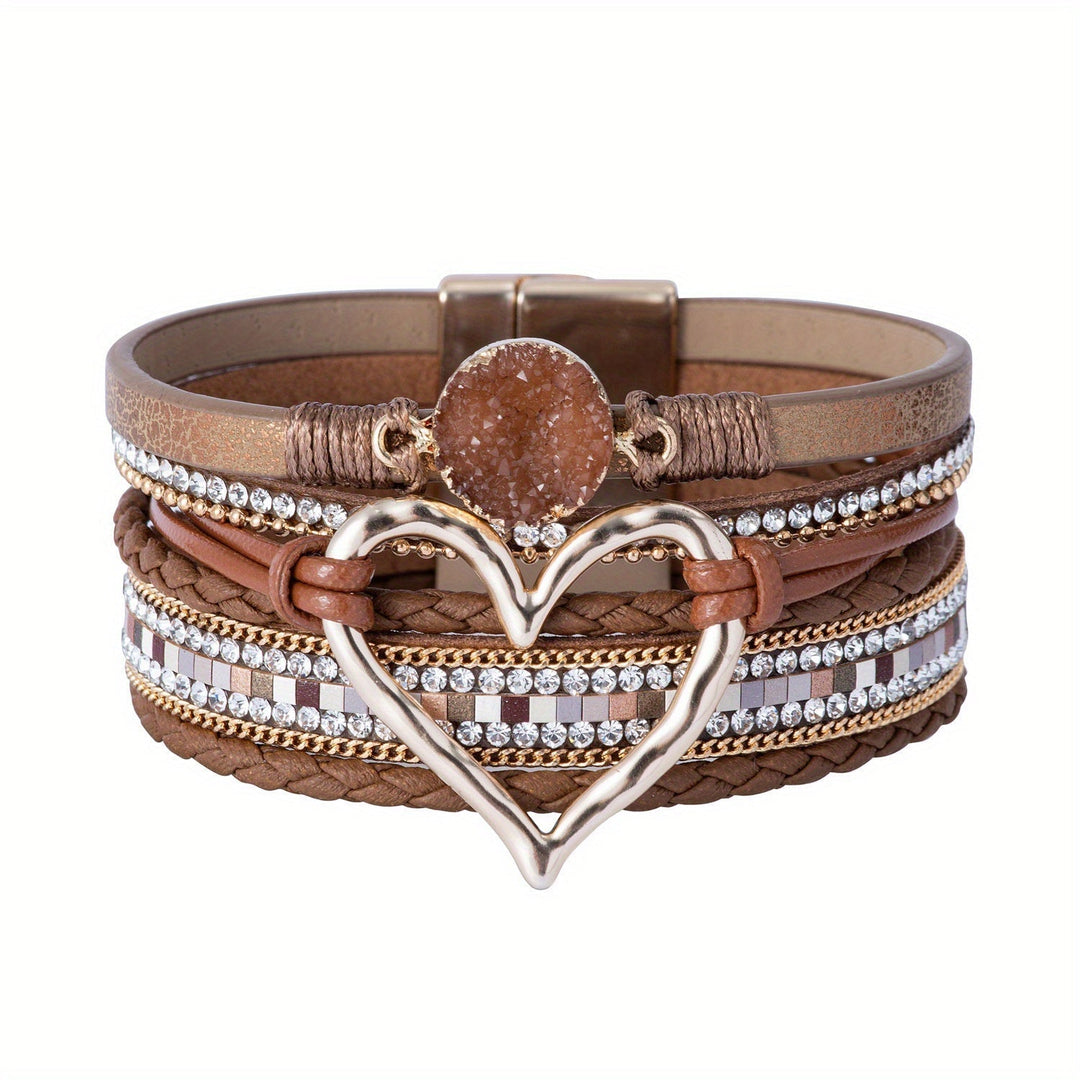 Bracelet en Cuir Multicouche Boho