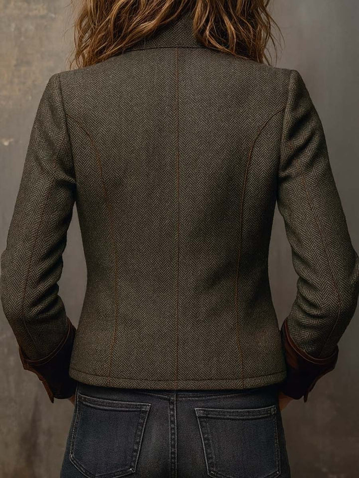 Dolores - Blazer en Sergé avec Bordure Contrastante