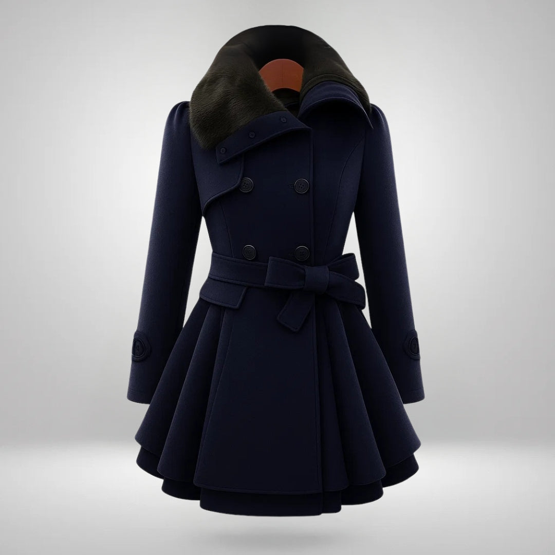 Yena™ | Trench-coat chic avec fourrure vegan