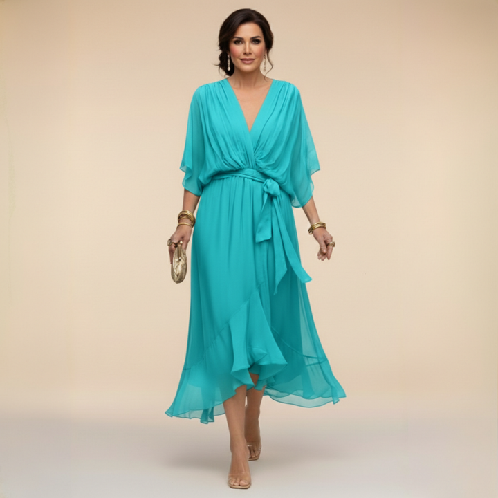 Serena™ | Robe fluide à décolleté en V d'une élégance éthérée