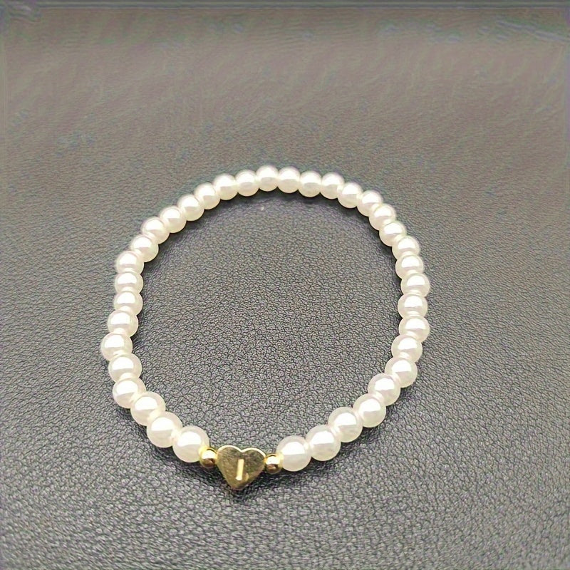 Bracelet Chic avec Initiale en Forme de Cœur (A–Z)