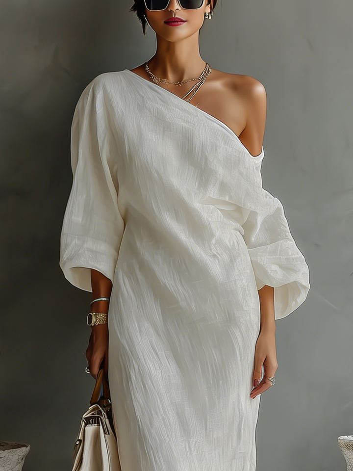 Robe Écru Sans Épaules