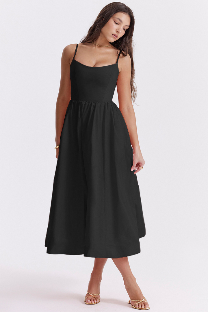 ESTELLE | Robe Midi Été Élégante Corset