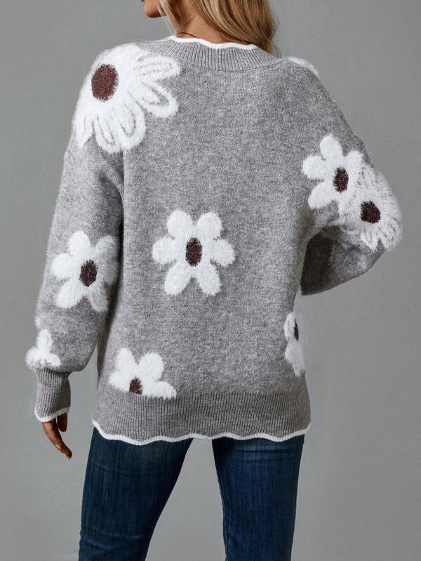 Belinha - Blouse élégante avec décolleté en V et motif floral