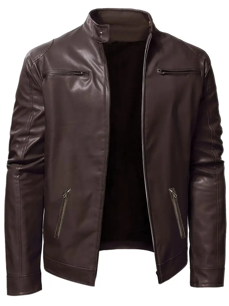 Piers – Veste de Moto en Cuir Synthétique
