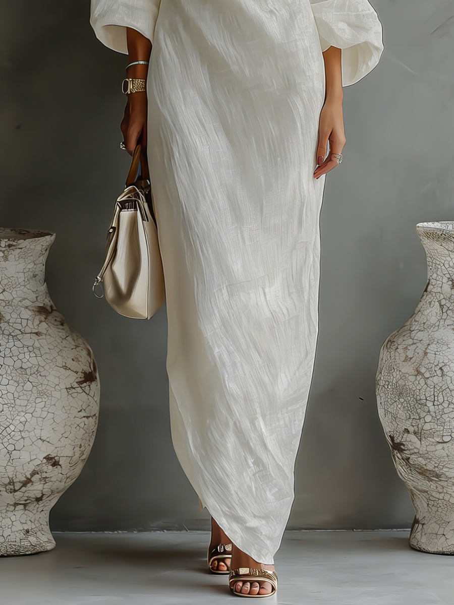 Robe Écru Sans Épaules