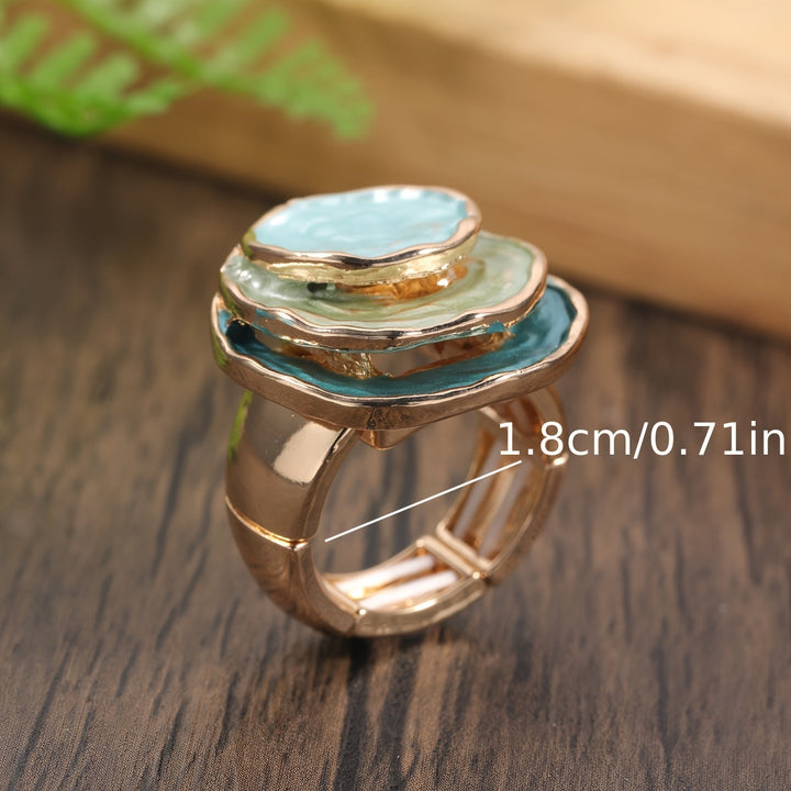 Bague émail boho à trois couches