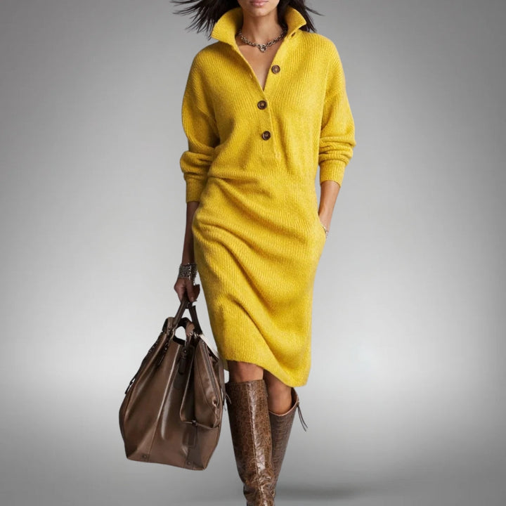 Marion™ | Robe en tricot douce avec boutons