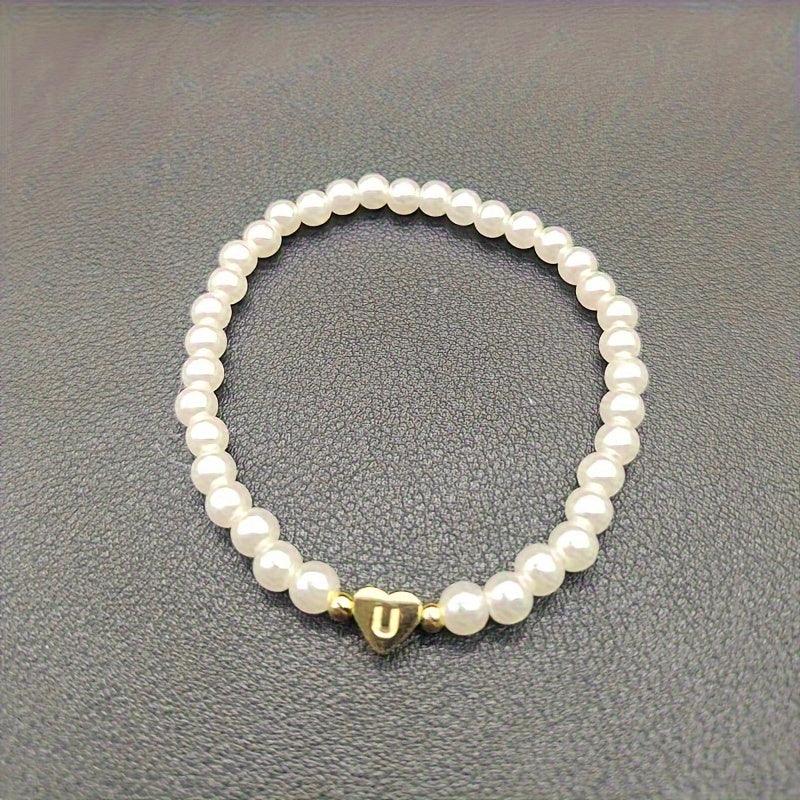 Bracelet Chic avec Initiale en Forme de Cœur (A–Z)