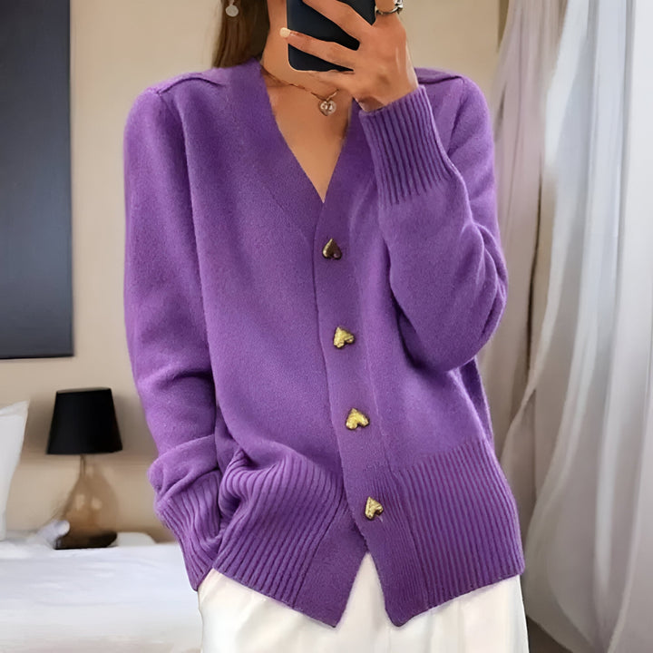 Cardigan Élégant Ciara™ avec Boutons en Cœur