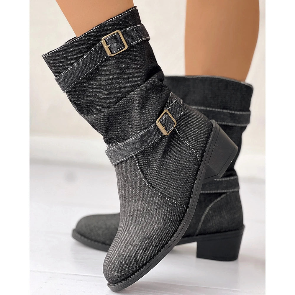 Denim Rodeo Ankle Boots