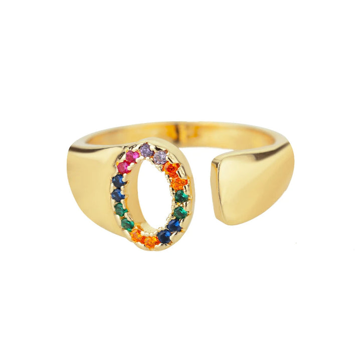 Bague avec Lettre Personnalisée en Acier Inoxydable