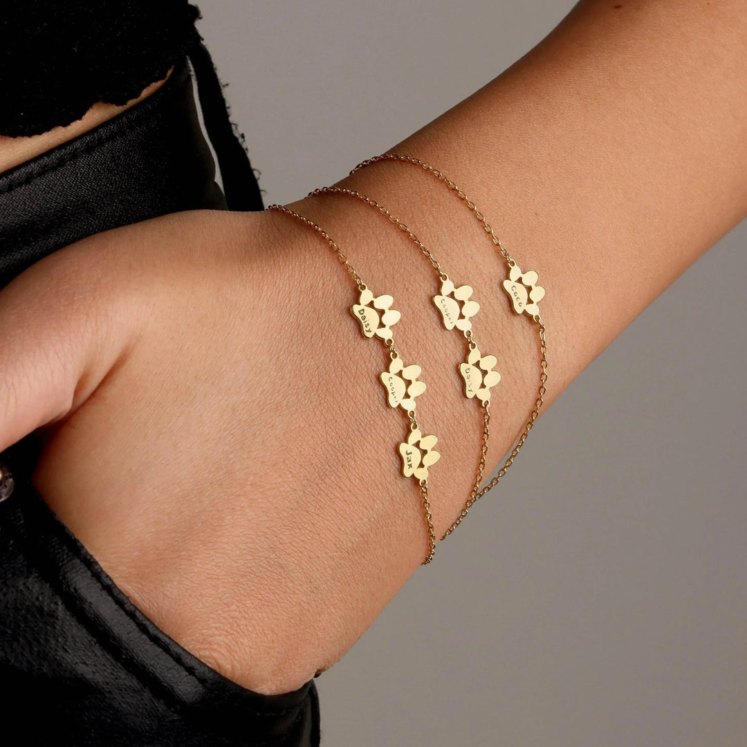 Bracelet Personnalisé avec Nom de Patte