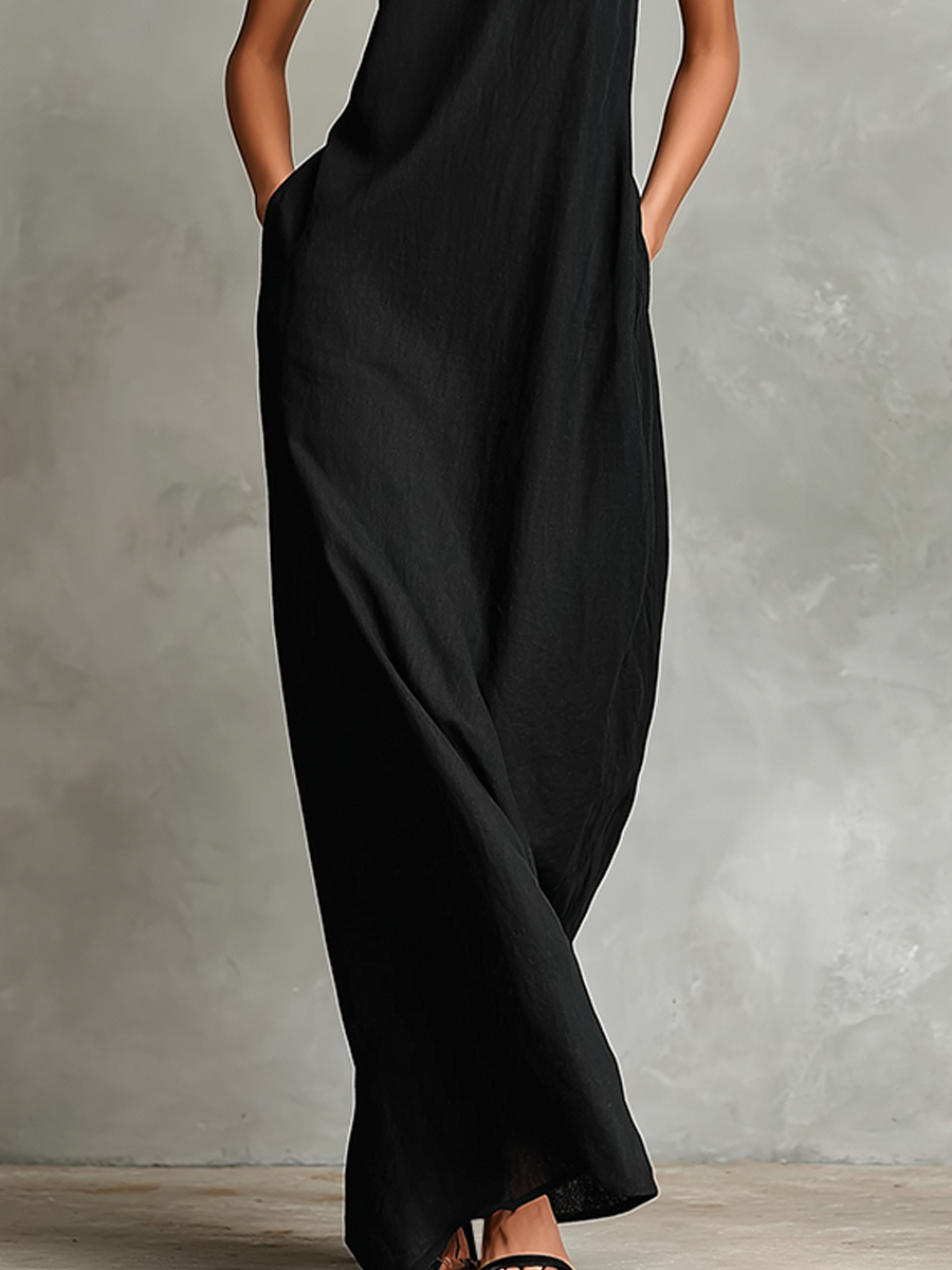 Macarena • Robe noire minimaliste longue