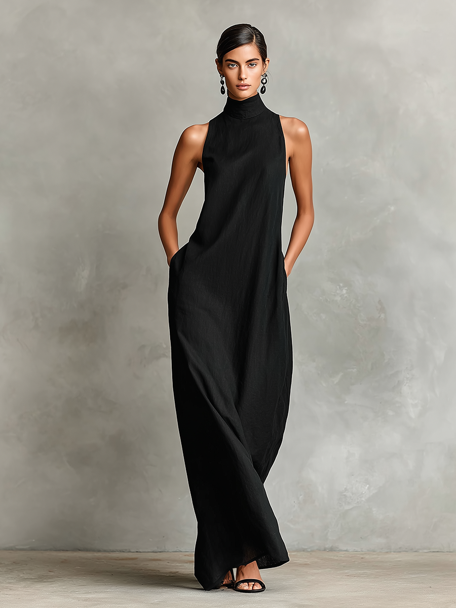 Macarena • Robe noire minimaliste longue