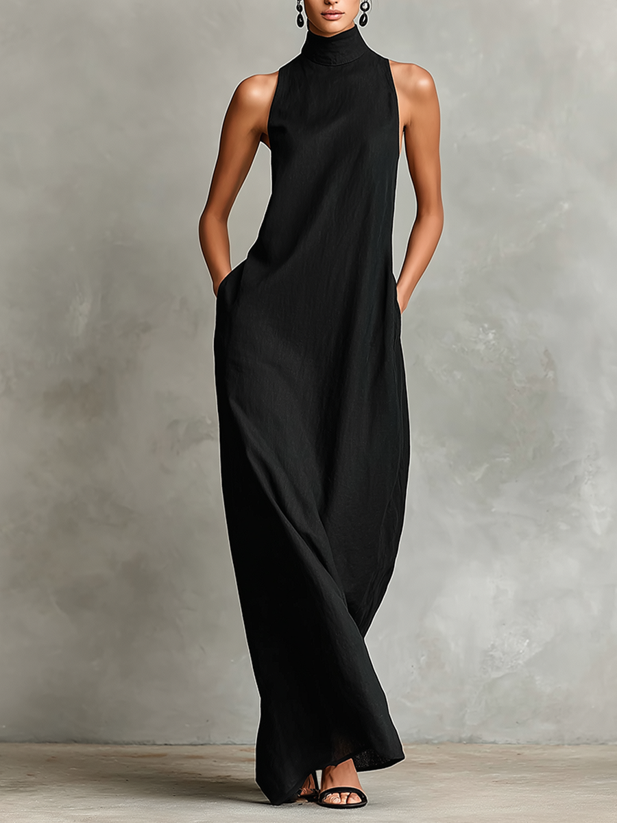 Macarena • Robe noire minimaliste longue
