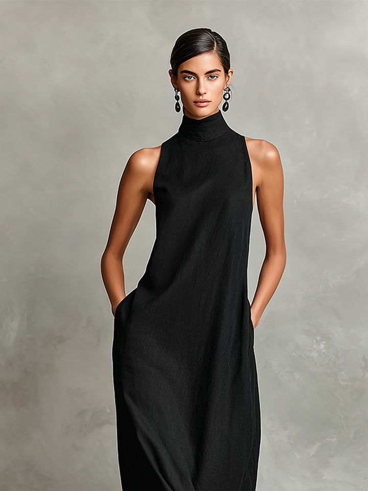 Macarena • Robe noire minimaliste longue