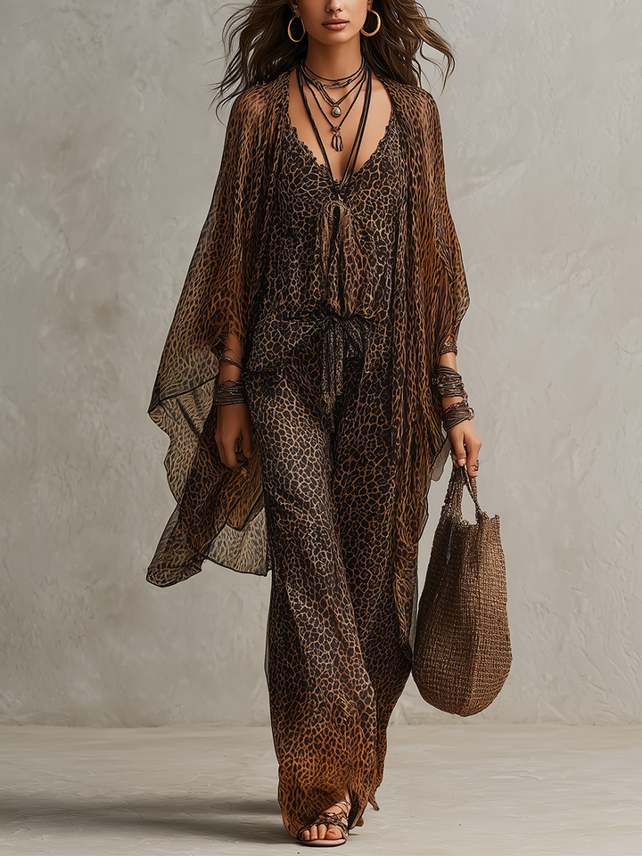 Ensemble Luxe 3 pièces Boho Léopard