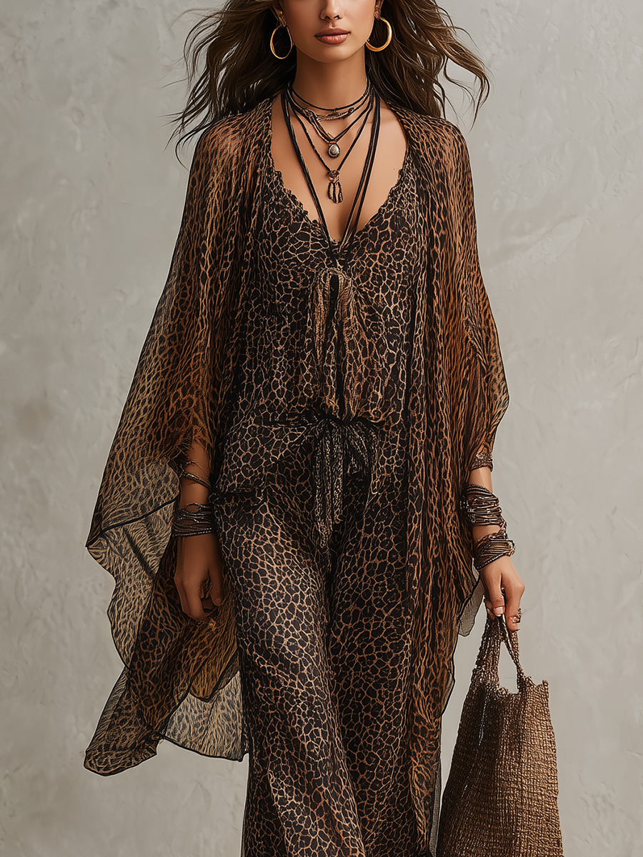 Ensemble Luxe 3 pièces Boho Léopard
