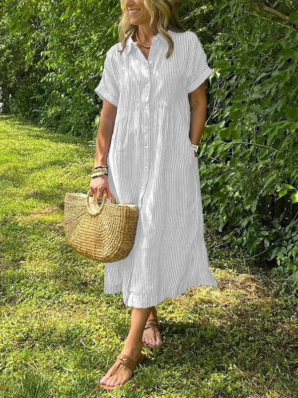 Ishka™ | Robe Chemise Rayée