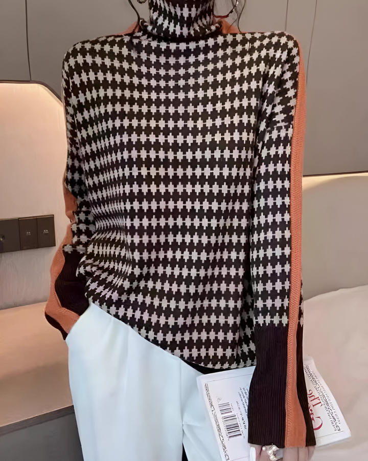 Vera™ | Pull à col haut avec motif en losanges