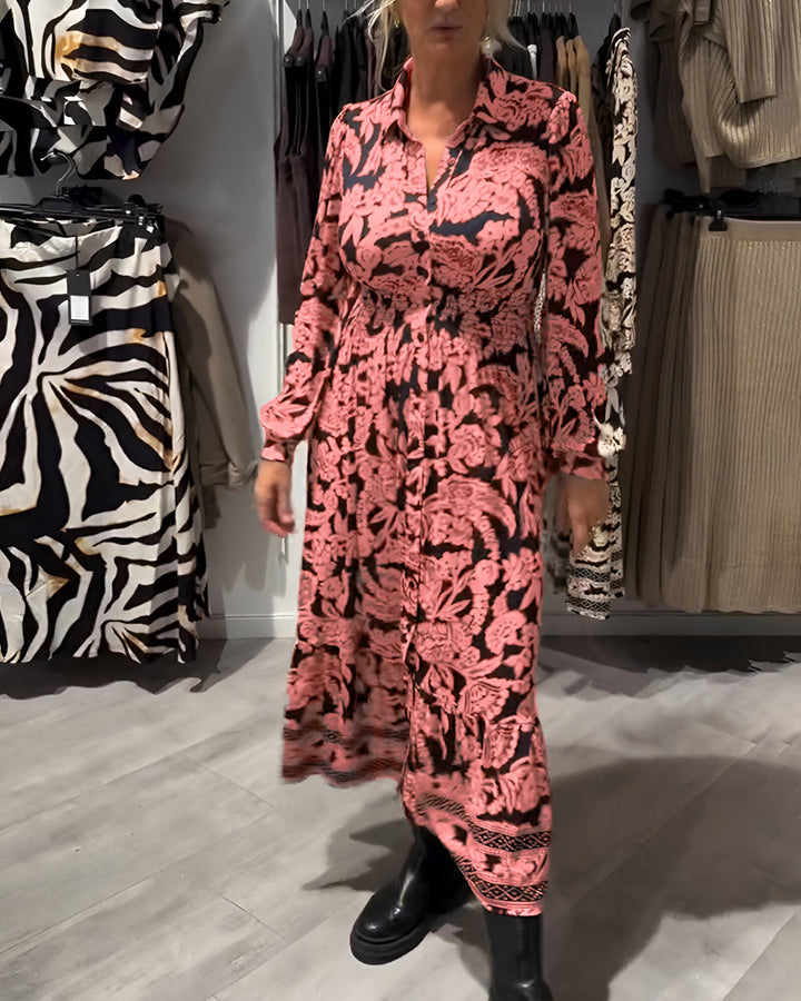 Marisse™ | Robe Midi à Motif avec Col en V