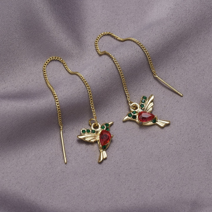 PAIRE DE BOUCLES D'OREILLES COLIBRI