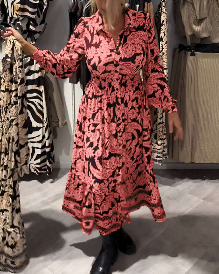 Marisse™ | Robe Midi à Motif avec Col en V