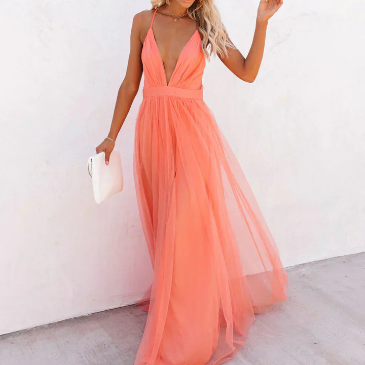 La Scintilla | Robe Maxi Lumière Corail