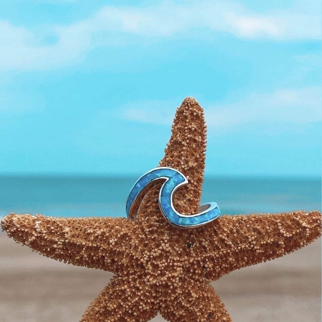 Bague en Argent avec Opale Bleue