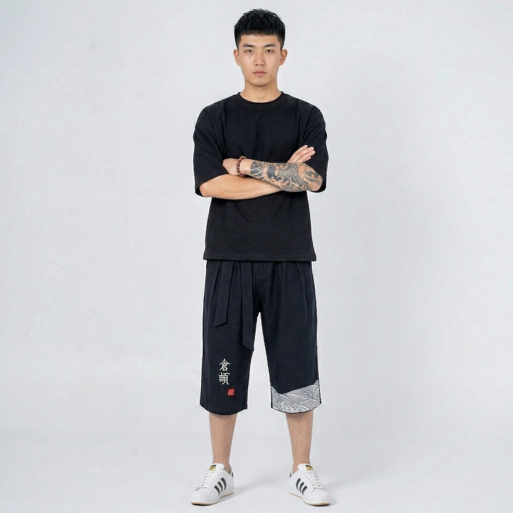 Taro - Pantalon cropped confortable japonais