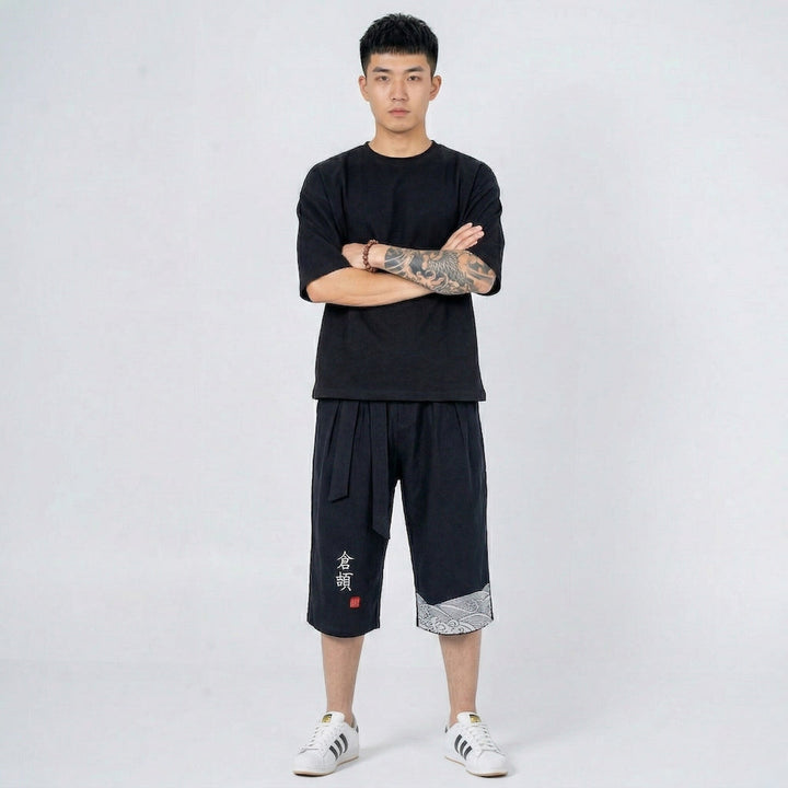 Taro - Pantalon cropped confortable japonais