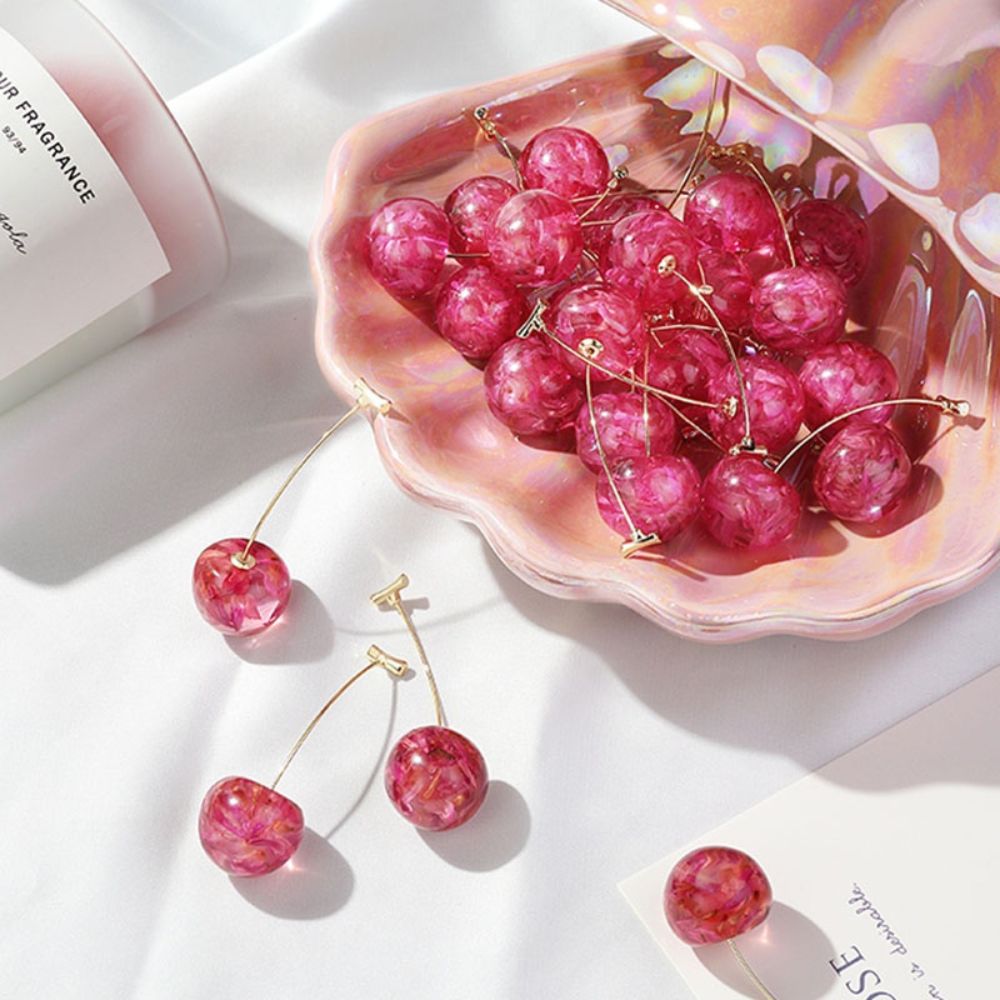 Pink Cherry Earrings (Pair)