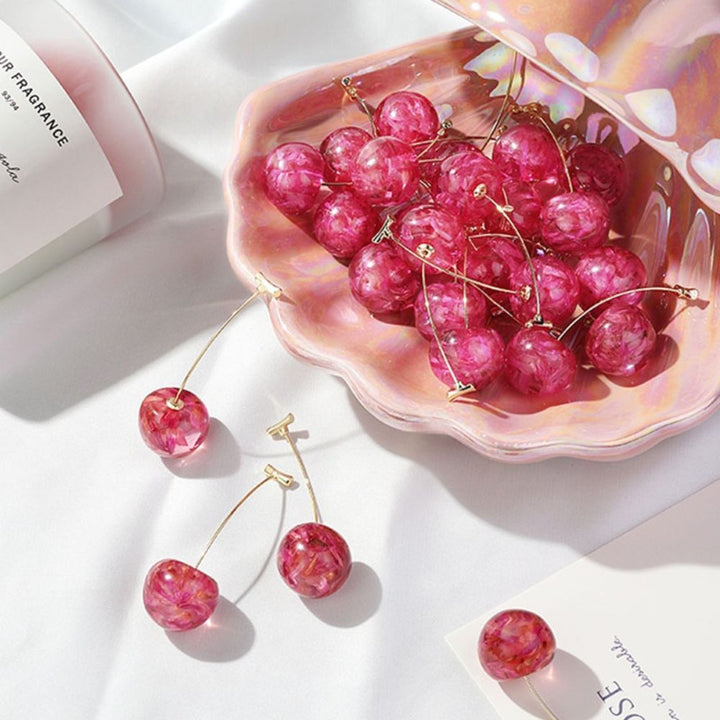 Pink Cherry Earrings (Pair)
